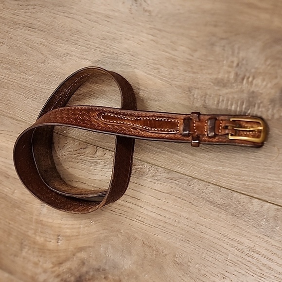 Western Belt Leather with Solid Bronze Buckle